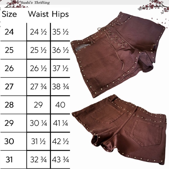 Lace-Up Studded Shorts - Picture 6 of 8